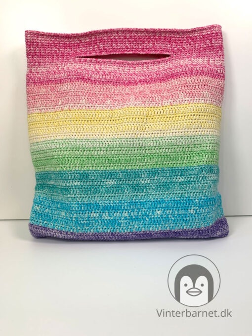 Hæklet regnbue taske